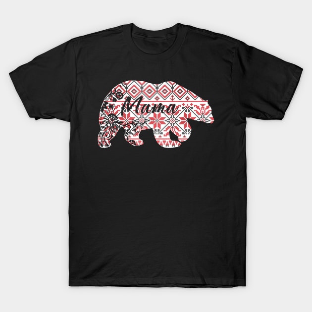 Merry Christmas mama bear T-Shirt by clownverty